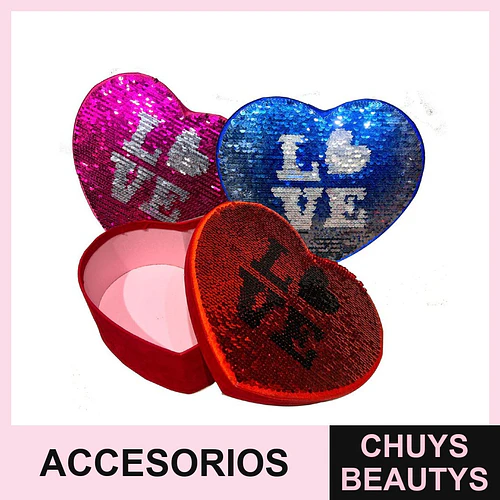 Cajas de Regalo Corazón con Lentejuelas Reversibles LOVE para Accesorios - Chuys Beautys | Chuys Beautys