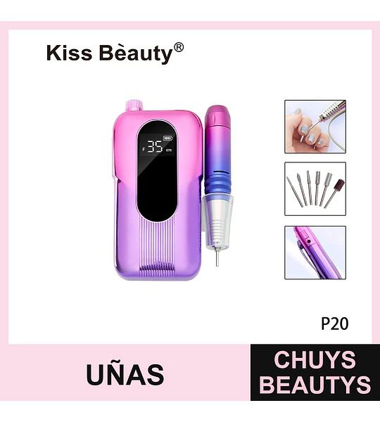 Pulidor de Uñas Eléctrico Portátil Kiss Bèauty P20 Recargable