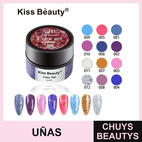 Kiss Bèauty Gel de Uñas Color UV/LED con Brillo y Larga Duración - Chuys Beautys | Chuys Beautys