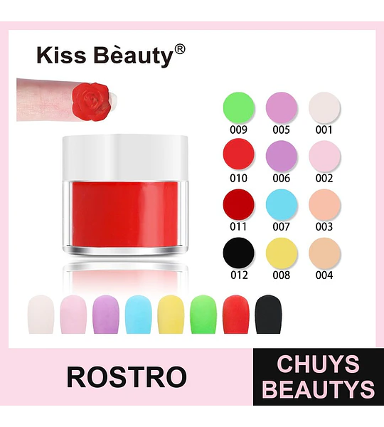 Kiss Bèauty Polvo Acrílico para Uñas Colección Vibrante QS-2221