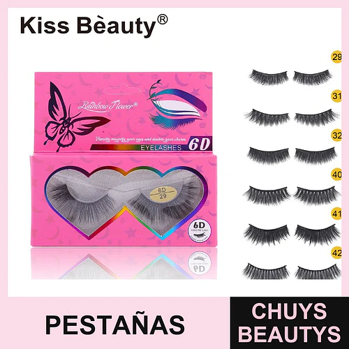Pestañas Postizas 6D Volumen Natural Kiss Beauty Rainbow Flower - Chuys Beautys | Chuys Beautys