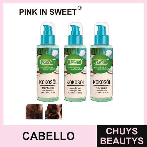 Suero Capilar de Aceite de Coco Luxury Shine para Cabello Dañado Pink In Sweet - Chuys Beautys | Chuys Beautys