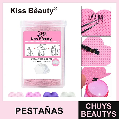 Pads adhesivos en forma de corazón para extensión de pestañas Kiss Bèauty, 200 unidades - Chuys Beautys | Chuys Beautys