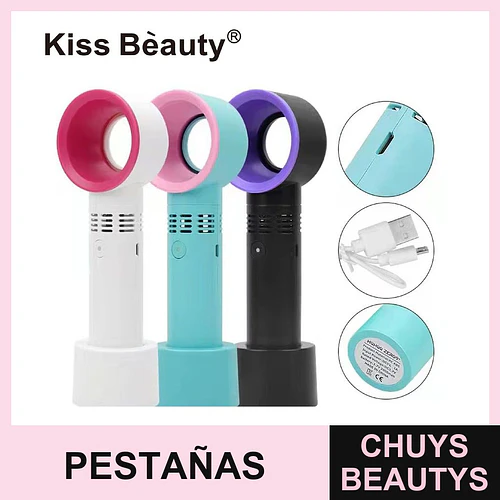 Ventilador portátil sin aspas Kiss Bèauty para secado de pestañas y maquillaje - Chuys Beautys | Chuys Beautys