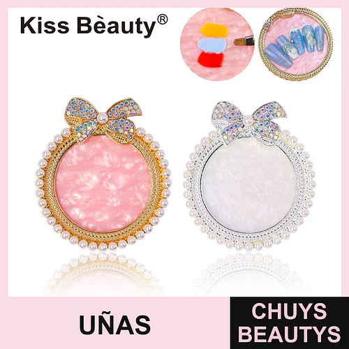 Paleta de Mezcla y Exhibición para Nail Art con Diseño de Lazo y Perlas Kiss Bèauty - Chuys Beautys | Chuys Beautys