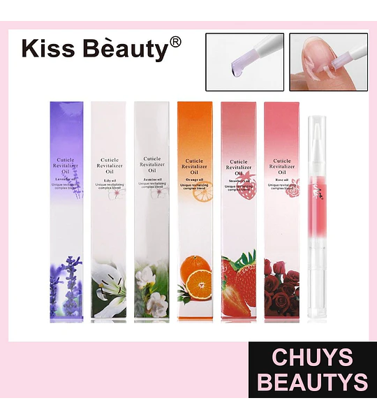 Aceite Revitalizador de Cutículas Kiss Bèauty con Esencias Variadas