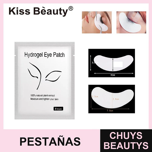 Parches de hidrogel Kiss Bèauty hidratantes para contorno de ojos y extensiones de pestañas - Chuys Beautys | Chuys Beautys