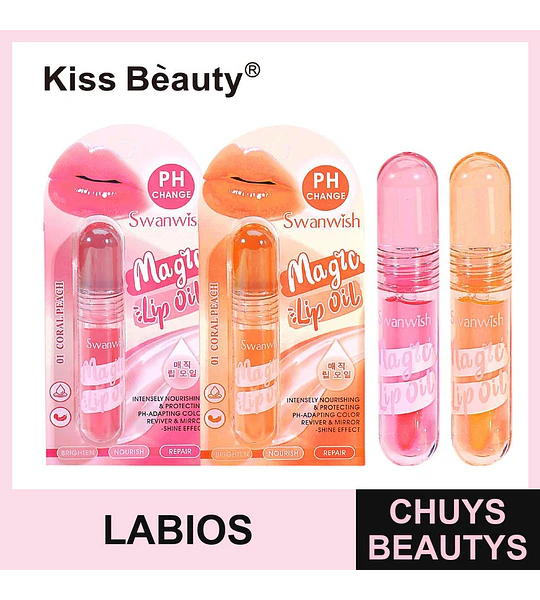 Aceite labial mágico Kiss Bèauty con cambio de PH y efecto nutritivo