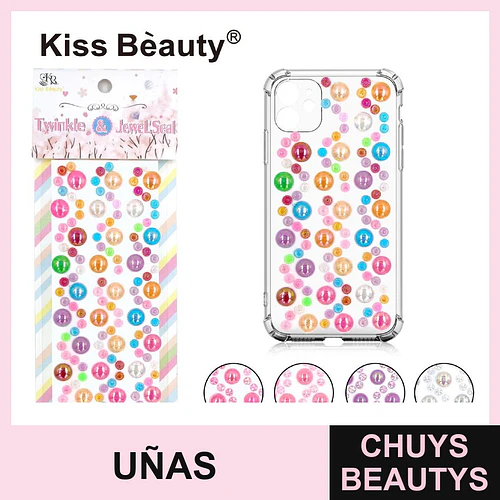 Adhesivos decorativos brillantes multicolor Kiss Bèauty para uñas y accesorios - Chuys Beautys | Chuys Beautys