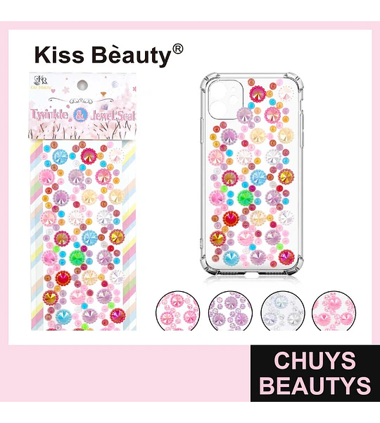 Adhesivos de Joyas Decorativas Multicolores Kiss Bèauty para Personalización