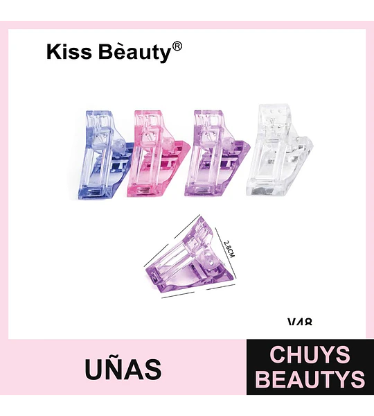 Clips sujetadores para uñas acrílicas y gel UV Kiss Bèauty
