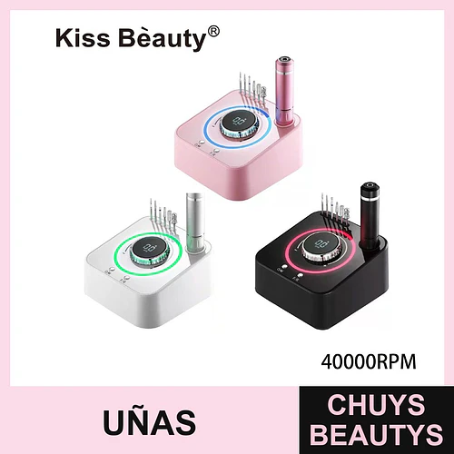 Torno Eléctrico Profesional para Uñas 40000RPM Kiss Bèauty con Kit de Fresas - Chuys Beautys | Chuys Beautys