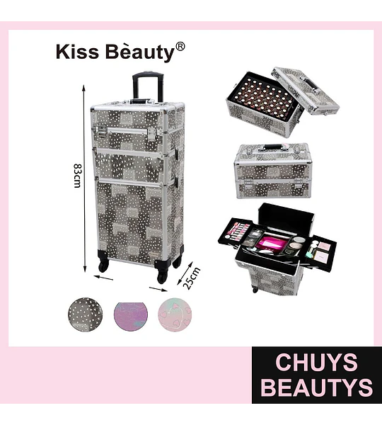 Maleta de Maquillaje Profesional con Ruedas Kiss Bèauty