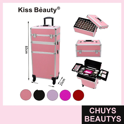 Maleta de maquillaje profesional modular con ruedas Kiss Bèauty - Chuys Beautys | Chuys Beautys