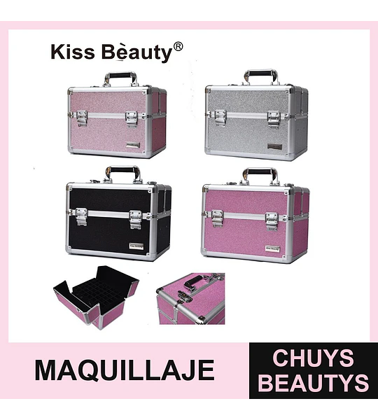 Estuche Organizador de Maquillaje Glitter Kiss Beauty Profesional