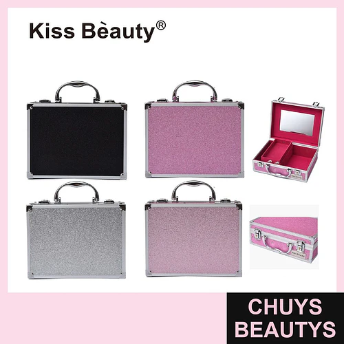 Maletín organizador de maquillaje portátil glitter Kiss Bèauty - Chuys Beautys | Chuys Beautys