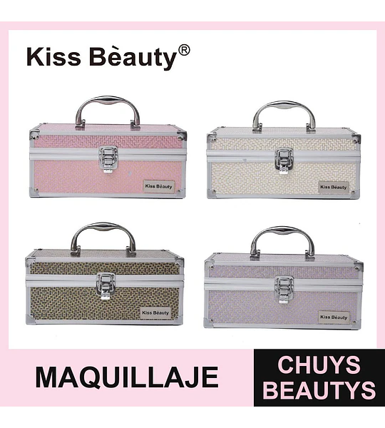 Estuche organizador de maquillaje portátil Kiss Bèauty con cerradura