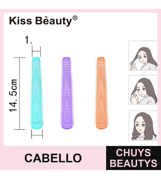 Ruleros Flexibles Cónicos para Cabello Kiss Bèauty 100 Unidades