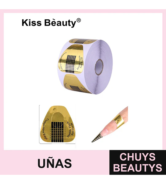 Moldes autoadhesivos para extensión de uñas de doble grosor Kiss Bèauty 500 unidades