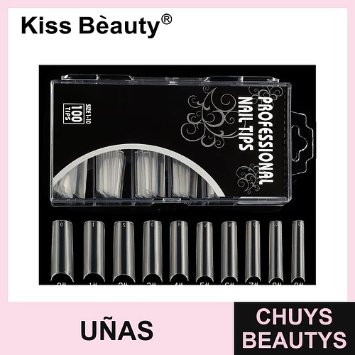 Uñas postizas profesionales Kiss Bèauty transparentes 100 unidades - Chuys Beautys | Chuys Beautys