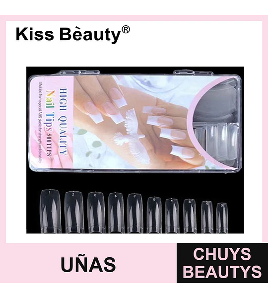 Uñas Postizas French Tips de Alta Calidad Kiss Bèauty 500 Unidades