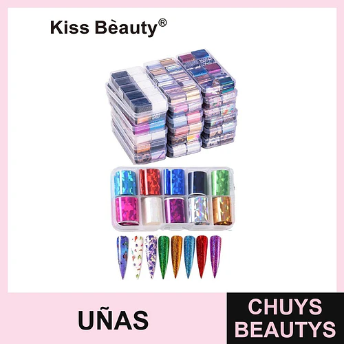 Set de 300 Láminas Adhesivas para Uñas Nail Art Kiss Bèauty - Chuys Beautys | Chuys Beautys