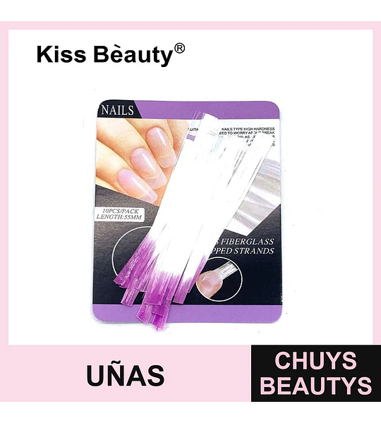 Fibra de Vidrio para Uñas Kiss Bèauty de Alta Dureza 55mm