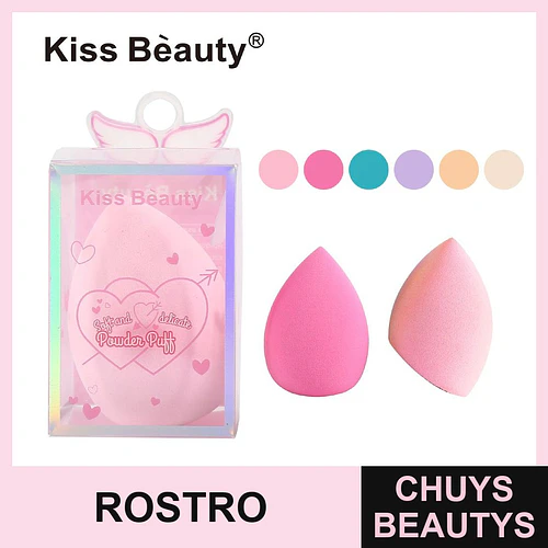 Esponja de maquillaje suave y delicada Kiss Bèauty para polvo - Chuys Beautys | Chuys Beautys