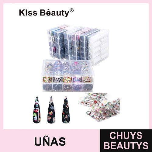 Set de 300 Láminas Transfer para Uñas Kiss Bèauty con Diseños Navideños - Chuys Beautys | Chuys Beautys