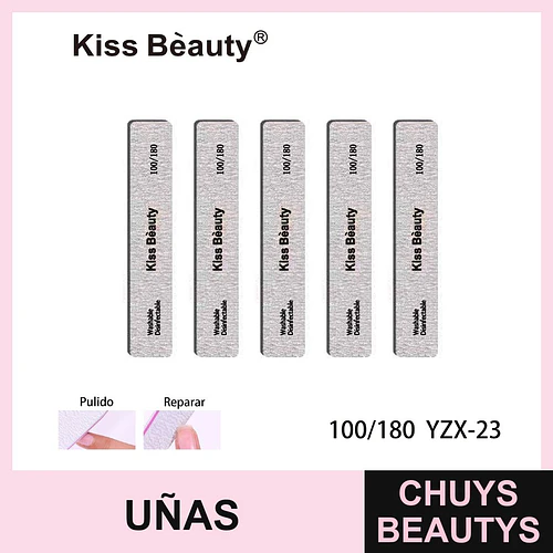 Limas de Uñas Doble Cara Lavables 100/180 Kiss Bèauty - Chuys Beautys | Chuys Beautys