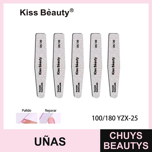 Limas de Uñas Profesionales Doble Grano 100/180 Kiss Bèauty, Pack 600 Unidades - Chuys Beautys | Chuys Beautys