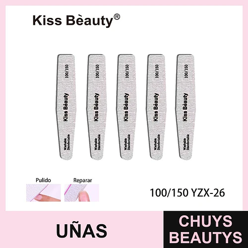Limas de Uñas Doble Cara 100/150 Lavables Kiss Bèauty Profesional - Chuys Beautys | Chuys Beautys