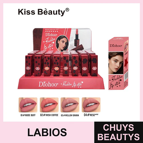 Labial Mate Suave Diohoo Fashion Lipstick con 4 Tonos Vibrantes - Chuys Beautys | Chuys Beautys