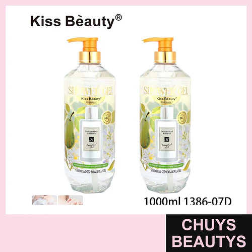 Gel de ducha Kiss Beauty con esencia de Pera Inglesa y Fresia, 1000ml - Chuys Beautys | Chuys Beautys