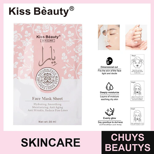 Mascarilla Facial en Hoja Kiss Beauty Skin Clinic Hidratante y Anti-Edad - Chuys Beautys | Chuys Beautys