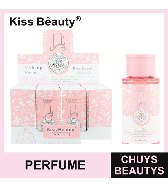 Desmaquillante líquido facial Kiss Beauty con perfume natural y efecto suavizante