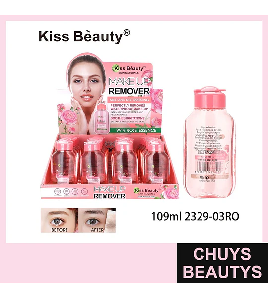 Desmaquillante Suave Kiss Bèauty con Esencia de Rosa para Piel Sensible