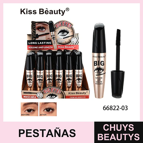Mascara de Pestañas Kiss Bèauty Big Eyes Volumen y Longitud Duradera - Chuys Beautys | Chuys Beautys