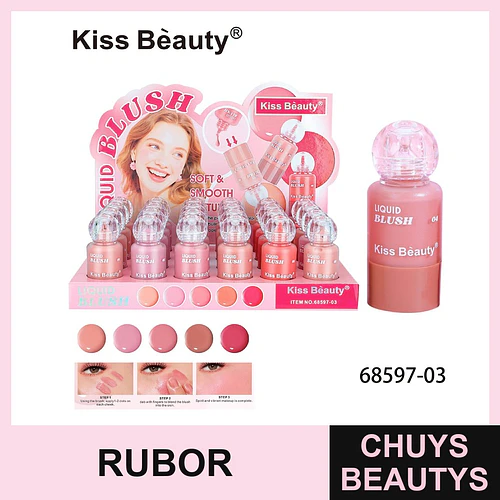 Rubor Líquido Suave y Sedoso Kiss Beauty para Mejillas Radiantes - Chuys Beautys | Chuys Beautys