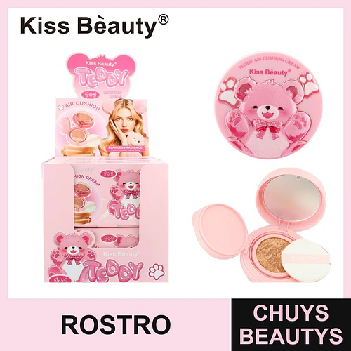Base de Maquillaje en Cojín Kiss Beauty Teddy Air Cushion con Espejo - Chuys Beautys | Chuys Beautys