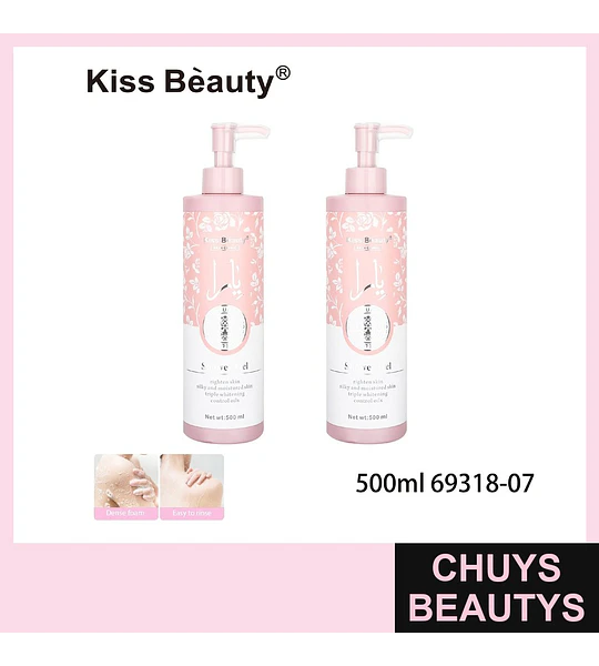Gel de Ducha Kiss Beauty para Piel Sedosa Hidratada y Blanqueamiento Triple 500ml