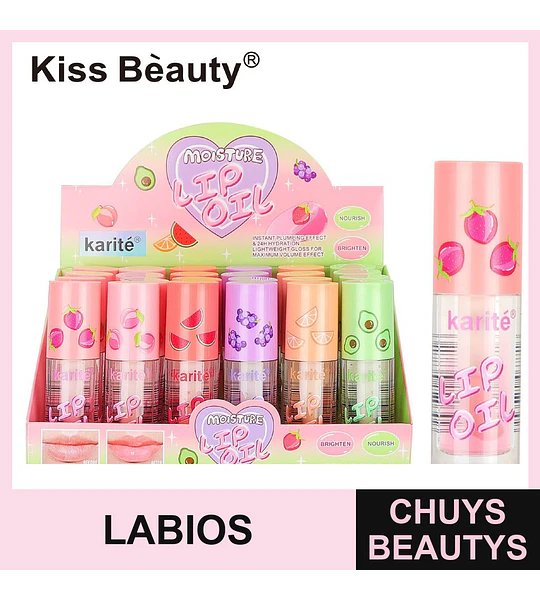 Aceite Labial Hidratante y Voluminizador con Efecto Gloss Kiss Beauty Karité