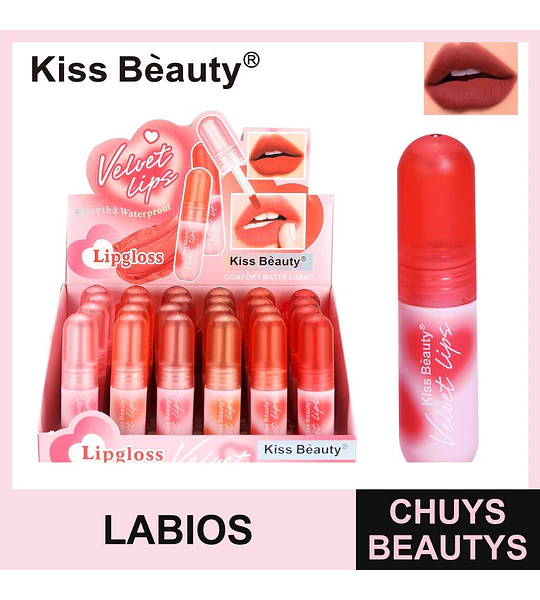 Lipgloss Velvet Lips Larga Duración Kiss Bèauty