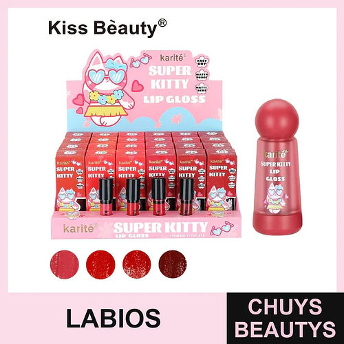 Brillo labial Karité Super Kitty de secado rápido, a prueba de agua y tonos mate - Chuys Beautys | Chuys Beautys