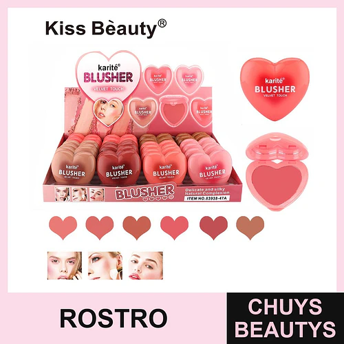 Rubor en Polvo Velvet Touch Corazón Kiss Bèauty Karité - Chuys Beautys | Chuys Beautys