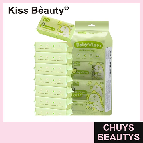 Toallitas Húmedas Portátiles Baby Wipes Suaves Kiss Beauty 60 Unidades - Chuys Beautys | Chuys Beautys