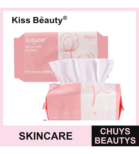 Toallas Faciales Suaves de Algodón No Irritantes Kiss Beauty