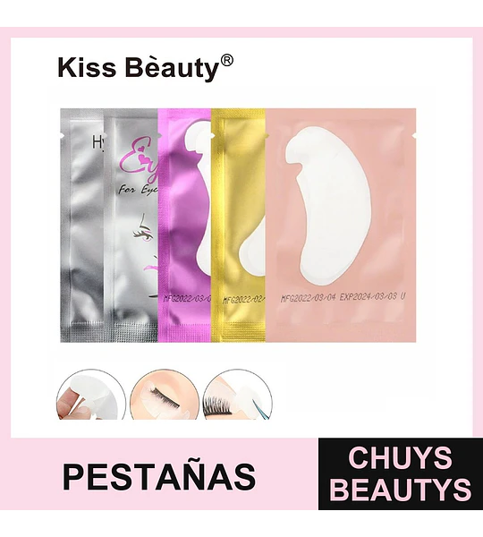 Parches de Hidrogel Kiss Beauty para Extensiones de Pestañas 100 Pares