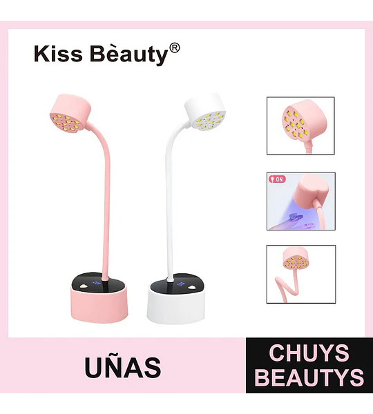 Lámpara LED UV flexible para secado de uñas Kiss Bèauty con temporizador