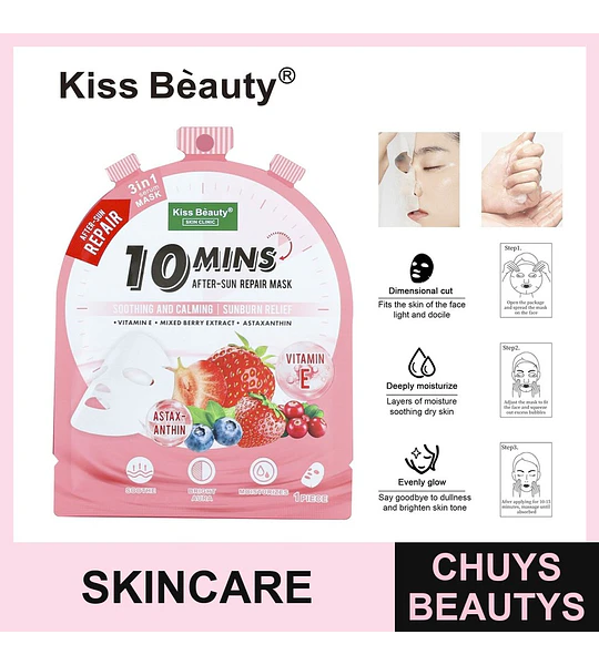 Mascarilla facial reparadora post-solar 10 minutos Kiss Beauty